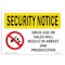 Signmission OSHA Security Sign, 10" Height, 14" Width, Rigid Plastic, Drug Use Or Sales, Landscape OS-SN-P-1014-L-11522 - alternate 1